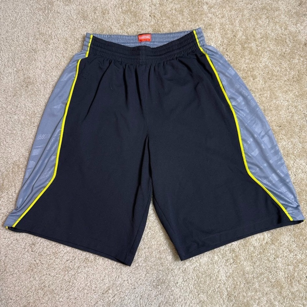 Adidas Climalite Basketball Shorts Mens M/L Black Yellow Athletic Performance